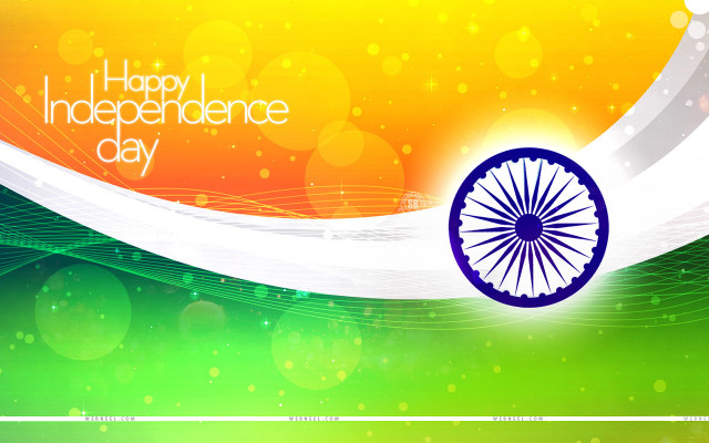 Colorful indian flag happy independence free wallpaper for desktop - medium preview image
