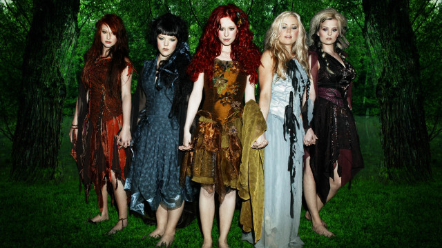 Women forest dresses hair colors free wallpaper for desktop - medium preview image