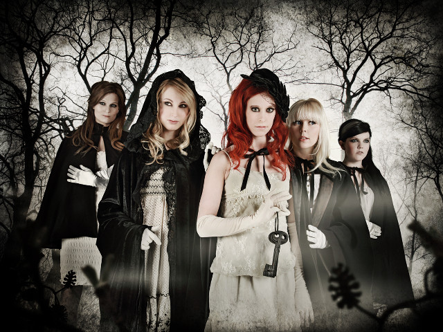 Women costumes forest trees dark free wallpaper for desktop - medium preview image