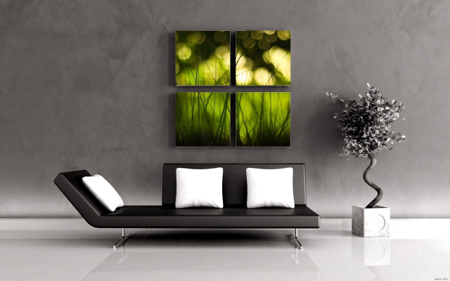 Living room couch painting grass free wallpaper for desktop - medium preview image