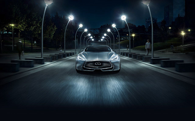 Car night street lights person free wallpaper for desktop - medium preview image