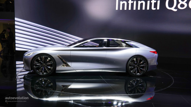 Silver car display event infinity free wallpaper for desktop - medium preview image