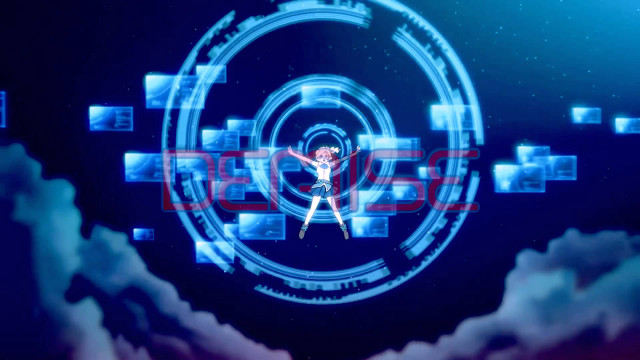 Person standing blue background squares free wallpaper for desktop - medium preview image