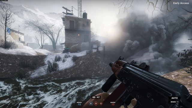 Gun snowy landscape tower foggy free wallpaper for desktop - medium preview image