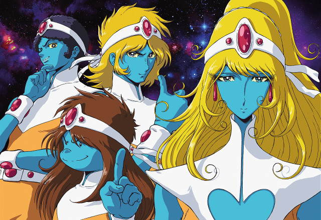 Cartoon characters galaxy background stars free wallpaper for desktop - medium preview image