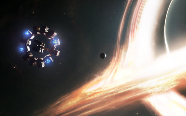 Space station black hole starfield free wallpaper for desktop - medium preview image