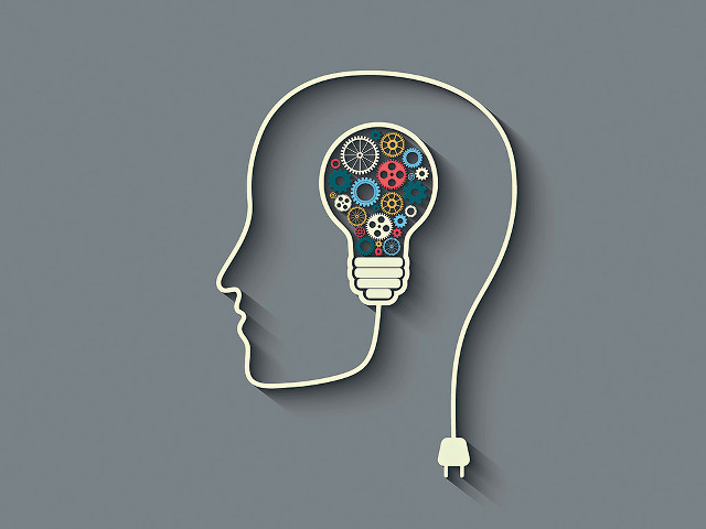 Light bulb gears shadow head free wallpaper for desktop - medium preview image