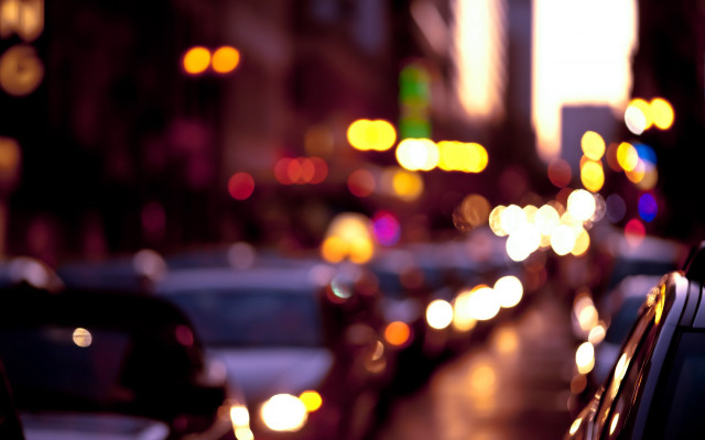 City street traffic night lights #17 free wallpaper for desktop - medium preview image