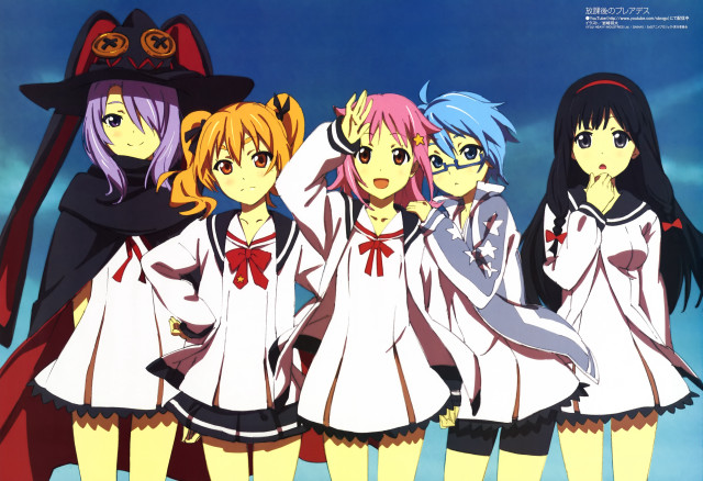 Anime girls blue sky clouds #4 free wallpaper for desktop - medium preview image