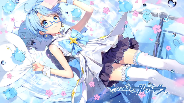 Girl white dress blue hair #2 free wallpaper for desktop - medium preview image