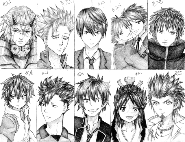 Anime characters hair styles expressions free wallpaper for desktop - medium preview image