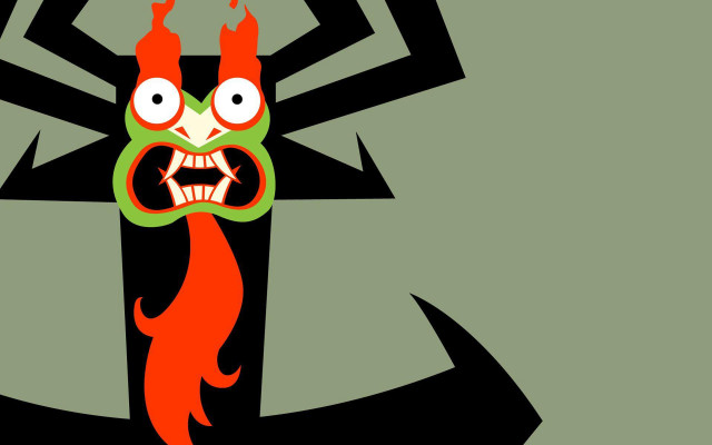 Demon cartoon green tail fire free wallpaper for desktop - medium preview image