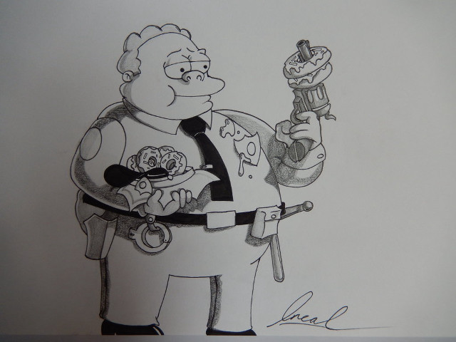 Cartoon character gun cupcake police free wallpaper for desktop - medium preview image