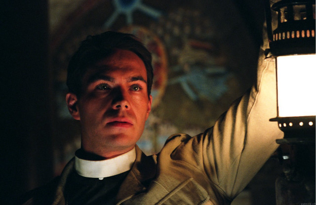 Man holding lamp dark room free wallpaper for desktop - medium preview image