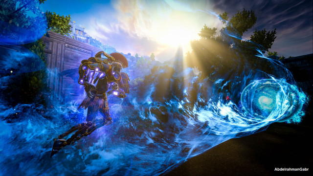 Man suit blue wave brightlight free wallpaper for desktop - medium preview image