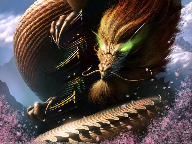 Dragon large head hairy back free wallpaper for desktop - medium preview image