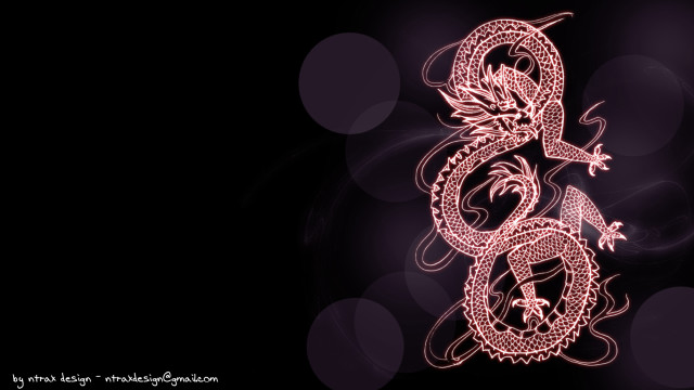 Pink dragon black background purple free wallpaper for desktop - medium preview image