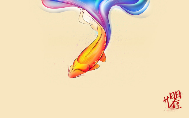 Fish long tail floating chinese free wallpaper for desktop - medium preview image