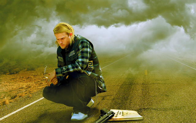 Man kneeling road book cigarette free wallpaper for desktop - medium preview image