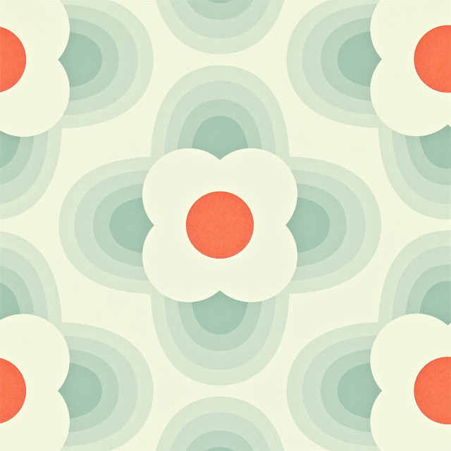 Flower pattern red center white free wallpaper for tablet - medium preview image