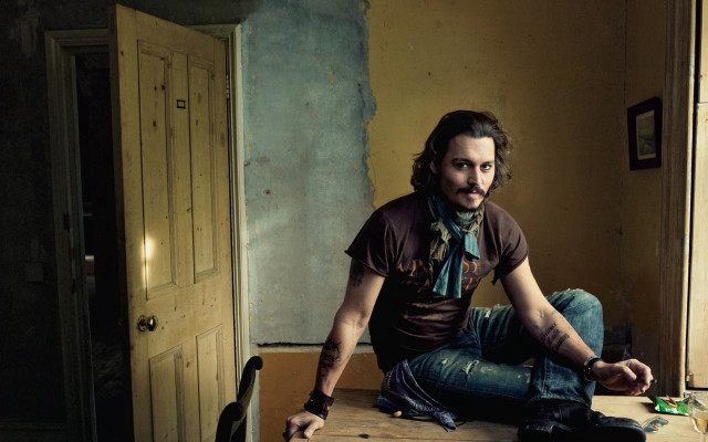 Man sitting table room door free wallpaper for desktop - medium preview image