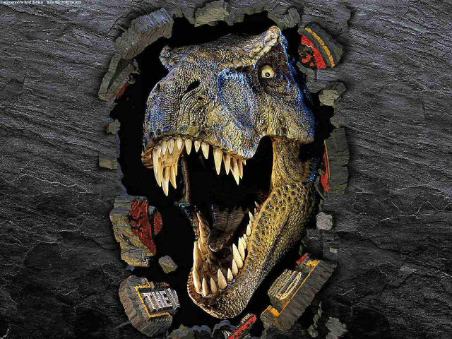Dinosaur mouth teeth hole building free wallpaper for desktop - medium preview image