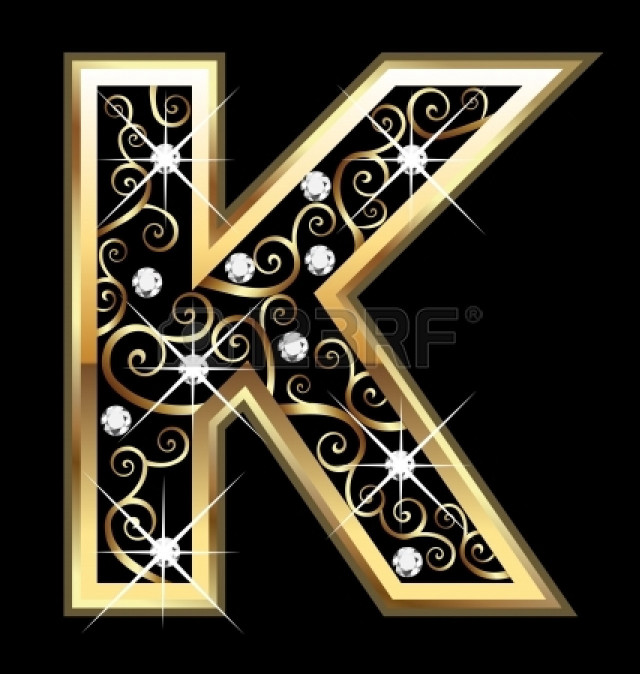 Gold letter k diamonds black free wallpaper for tablet - medium preview image