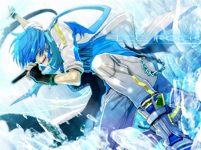 Anime character blue hair sword #2 free wallpaper for desktop - medium preview image