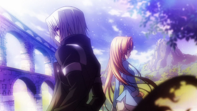 Anime characters bridge sky trees free wallpaper for desktop - medium preview image