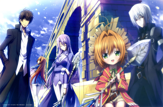 Anime characters group building snow free wallpaper for desktop - medium preview image