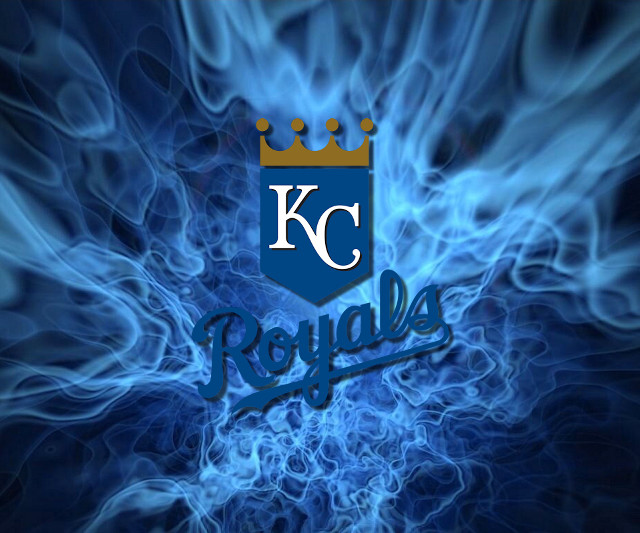 Kansas royals smoke glowing blue free wallpaper for desktop - medium preview image