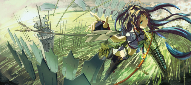 Girl long hair bow arrow free wallpaper for desktop - medium preview image