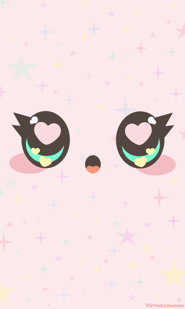 Cat face heart nose stars free wallpaper for mobile - medium preview image