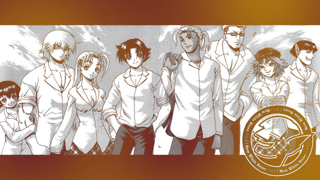 Group people brown white background free wallpaper for desktop - medium preview image