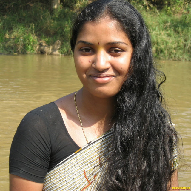 Woman standing river smile long free wallpaper for tablet - medium preview image