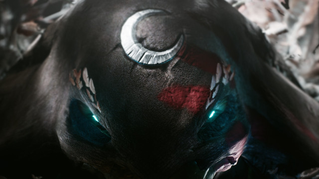 Black animal green eyes feathers free wallpaper for desktop - medium preview image