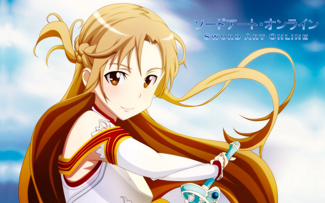 Girl longhair whitesword blue sky free wallpaper for desktop - medium preview image
