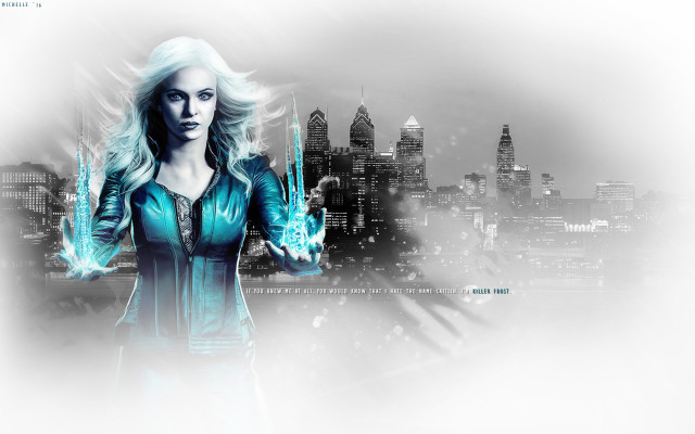 Woman holding scissors city skyline free wallpaper for desktop - medium preview image
