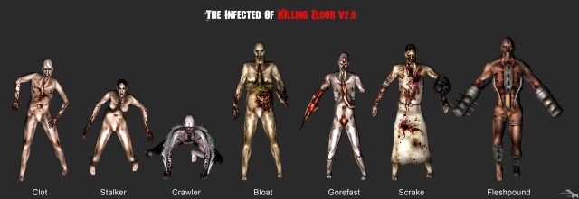 Zombies different poses sizes variety free wallpaper for desktop - medium preview image