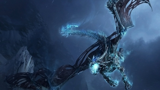 Dragon blue lights flying dark #2 free wallpaper for desktop - medium preview image