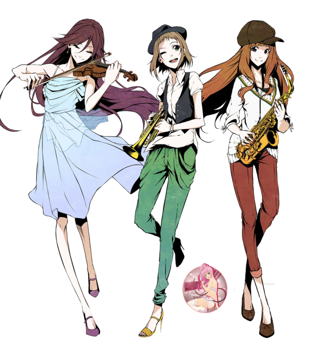 Anime girls musical instruments ball free wallpaper for tablet - medium preview image