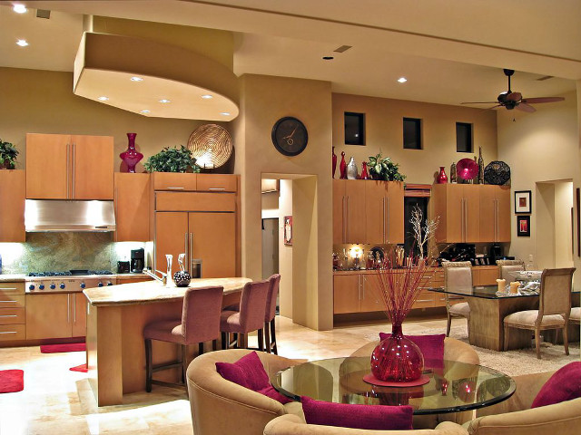 Livingroom kitchen diningtable centerisland furniture free wallpaper for desktop - medium preview image