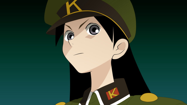 Cartoon woman uniform hat green free wallpaper for desktop - medium preview image