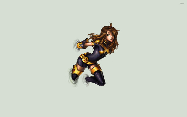 Flying woman black yellow outfit free wallpaper for desktop - medium preview image