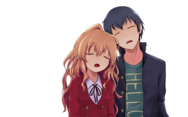Anime couple characters eyes closed free wallpaper for desktop - medium preview image