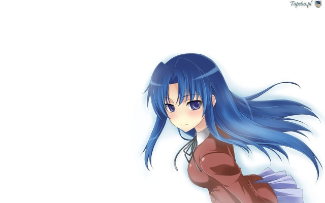 Blue haired girl red dress free wallpaper for desktop - medium preview image