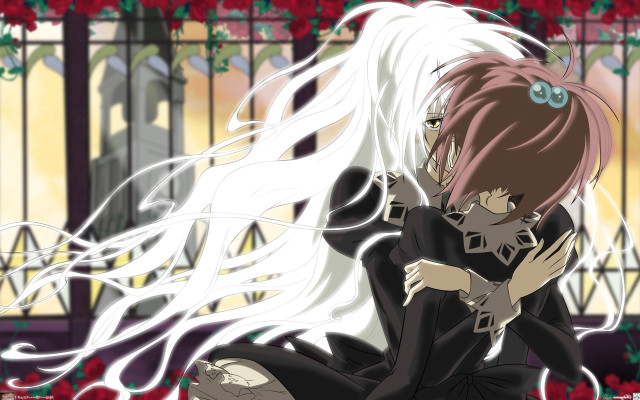 Woman long white hair black #2 free wallpaper for desktop - medium preview image