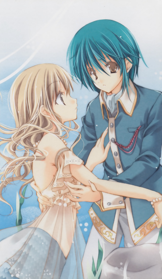 Anime couple water arms around free wallpaper for mobile - medium preview image