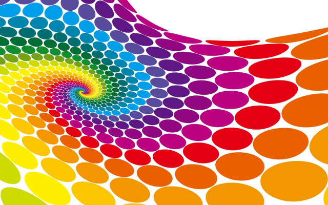 Colorful spiral circles white background free wallpaper for desktop - medium preview image