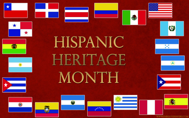 Red background flags hispanic heritage free wallpaper for desktop - medium preview image